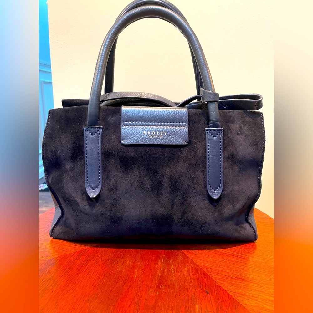 Radley London Arlington Court suede and pebble leather hand bag w/crossbody